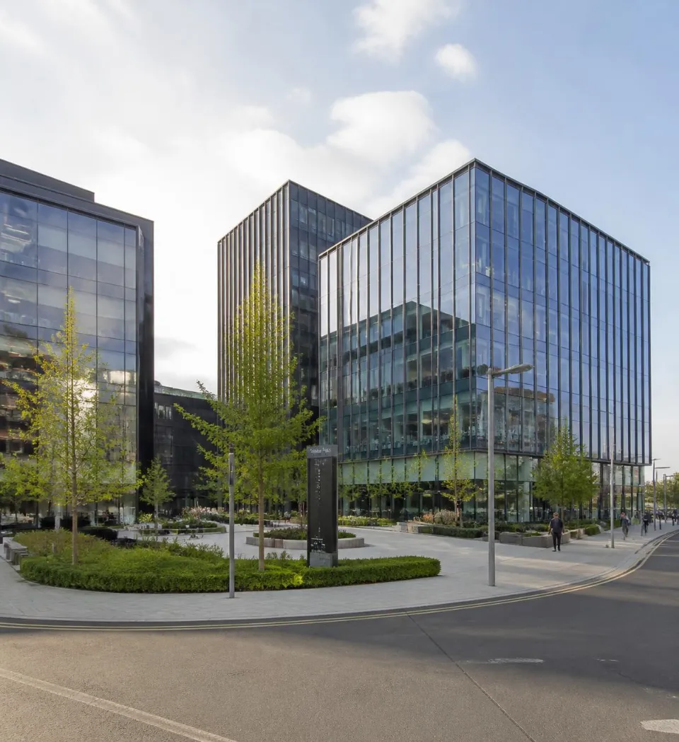 Modern business district in Milton Keynes, representing private hire coverage across Buckinghamshire