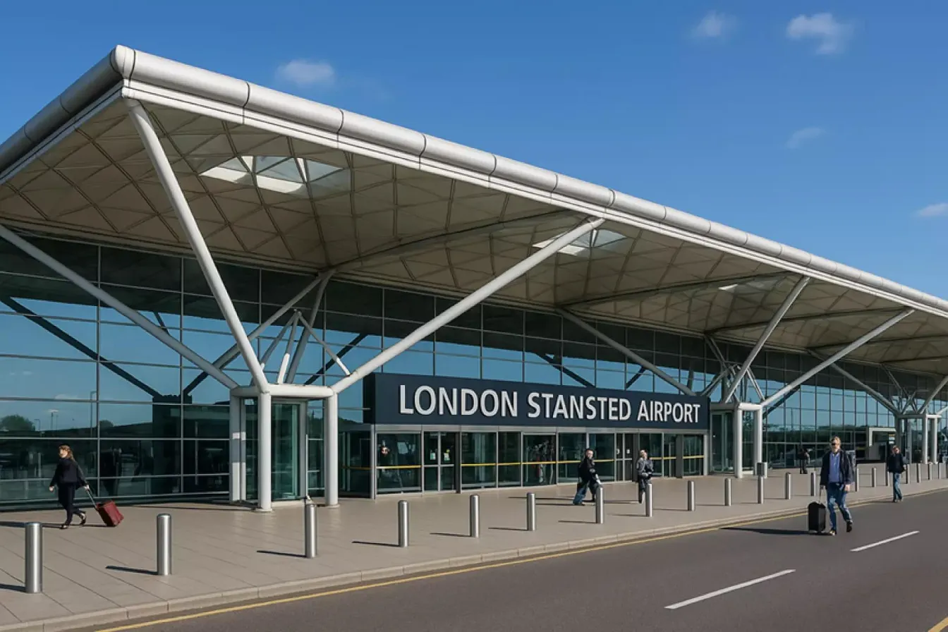 London Stansted Airport terminal exterior and entrance